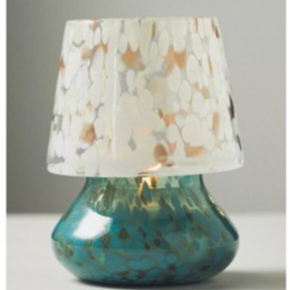 NWT-Cheena Fruity Apple Cider Champagne Glass Mushroom Lamp Candle-Blue-XS - Picture 3 of 8